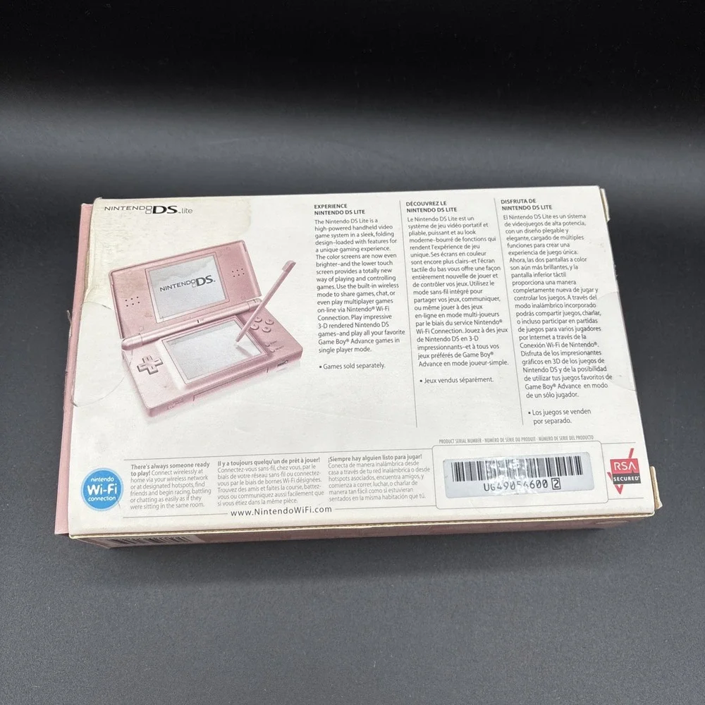 Nintendo DS Lite Pink Handheld System Console w/ Box